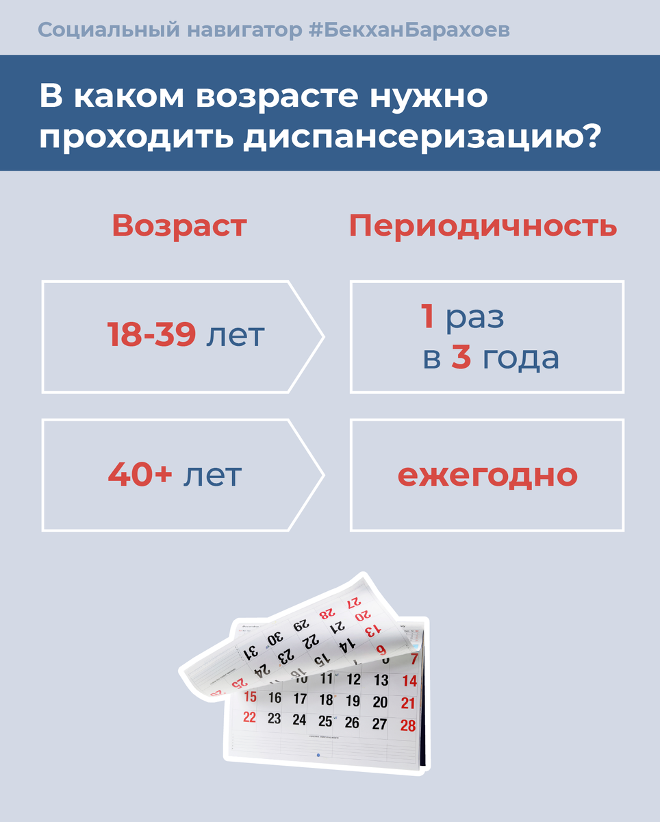 В каком возрасте нужно проходить диспансеризацию