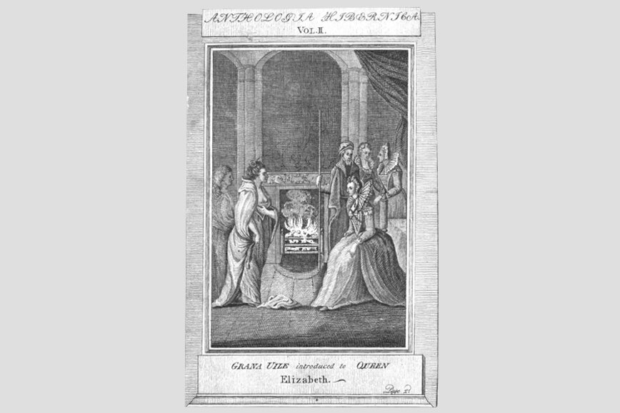    Грайне О’Мэлли (слева) на аудиенции у королевы Елизветы I