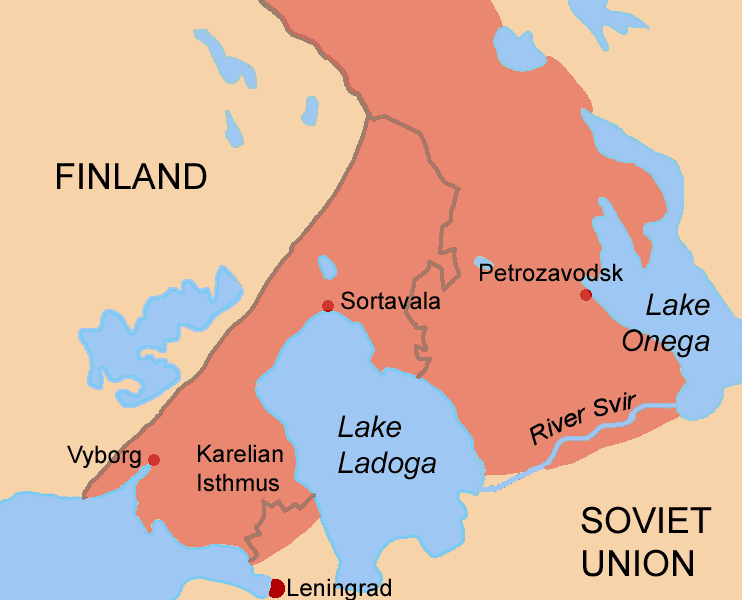 Оккупация Финскими войсками территории СССР на 1942 год.  Яндекс картинки. 