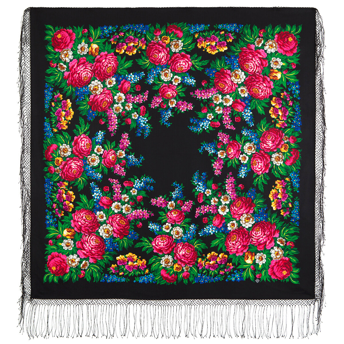 Платок из уплотненной шерстяной ткани с шелковой бахромой "День Победы", вид 18, 148х148 см Художник: Регунова Екатерина