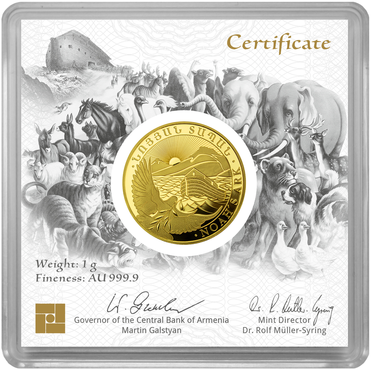 100 драм сертификат фото с сайта www.geiger-edelmetalle.de.