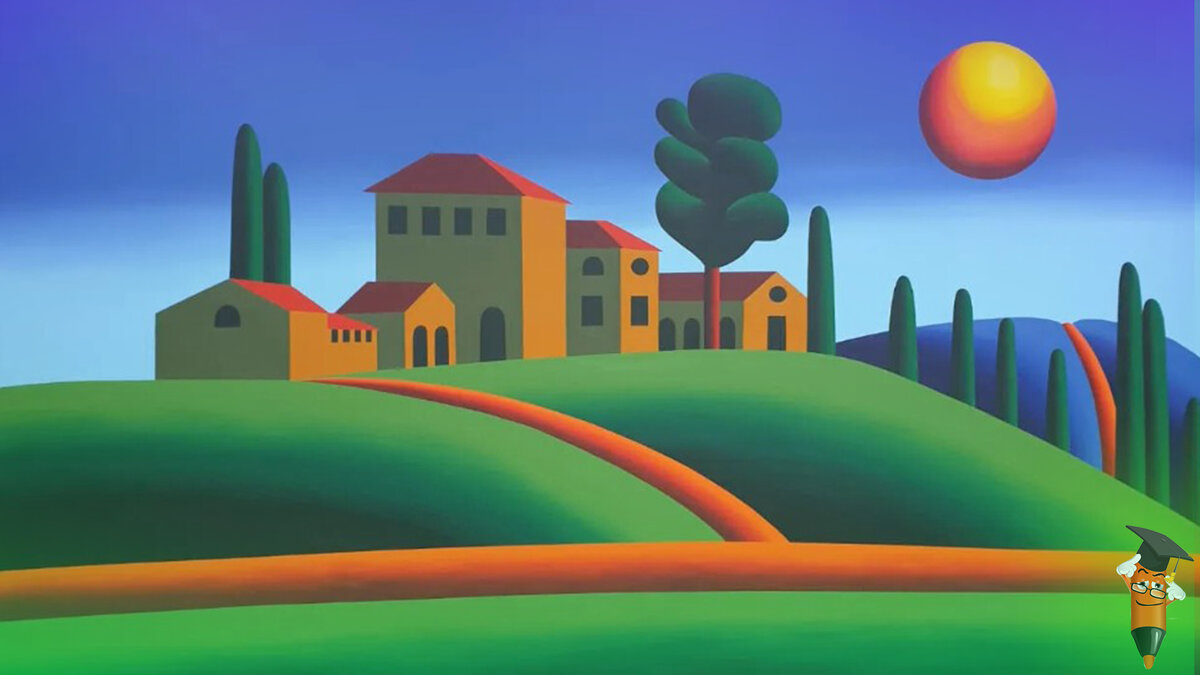 Картина "Тосканский пейзаж" Автор Олег Хвостов. На одном сайте её цена составляет 1590000 рублей, представляете?