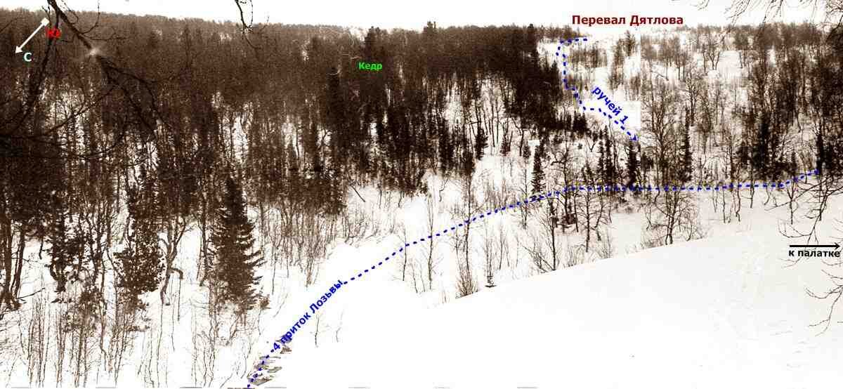 Перевал дятлова схема расположения найденных