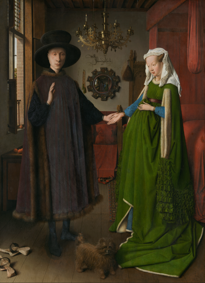"Портрет четы Арнольфини" Ян ван Эйк 1434г. (фрагменты картины)