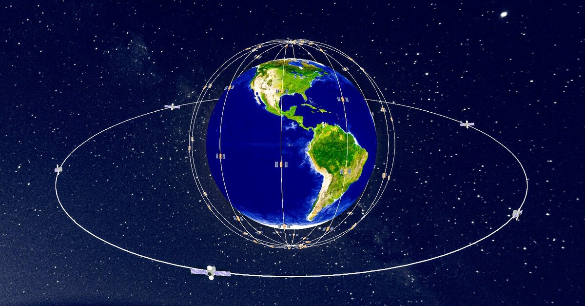 Низкоорбитальная группировка Iridium и геостационарные спутники «другого» оператора. Иллюстрация c iridium.com