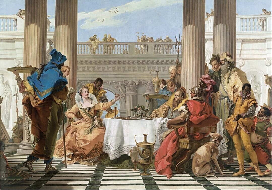 Д.Тьеполо, «Пир Клеопатры», 1743-1744 гг., Джованни Баттиста Тьеполо, Национальная галерея Виктории и Альберта в Мельбурне.