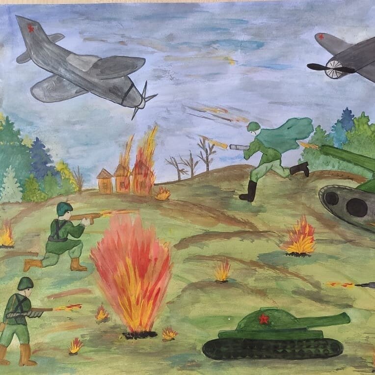 Выставка рисуем победу