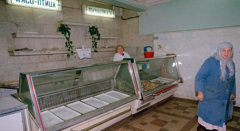 Мясной магазин в 80х годах, фото из открытых источников