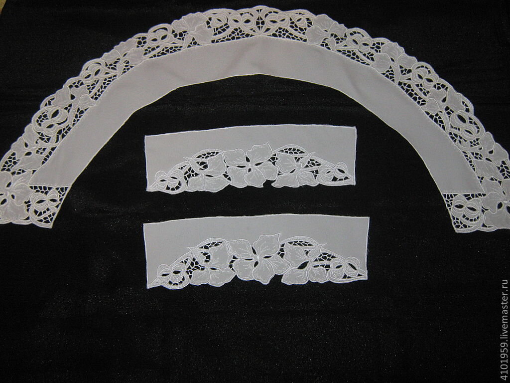 Конечно , мои воротнички и манжеты  были проще, но сделаны были своими руками.