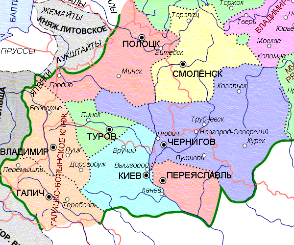 Юго-западные русские княжества на момент монгольского нашествия 1237—1240 годов 