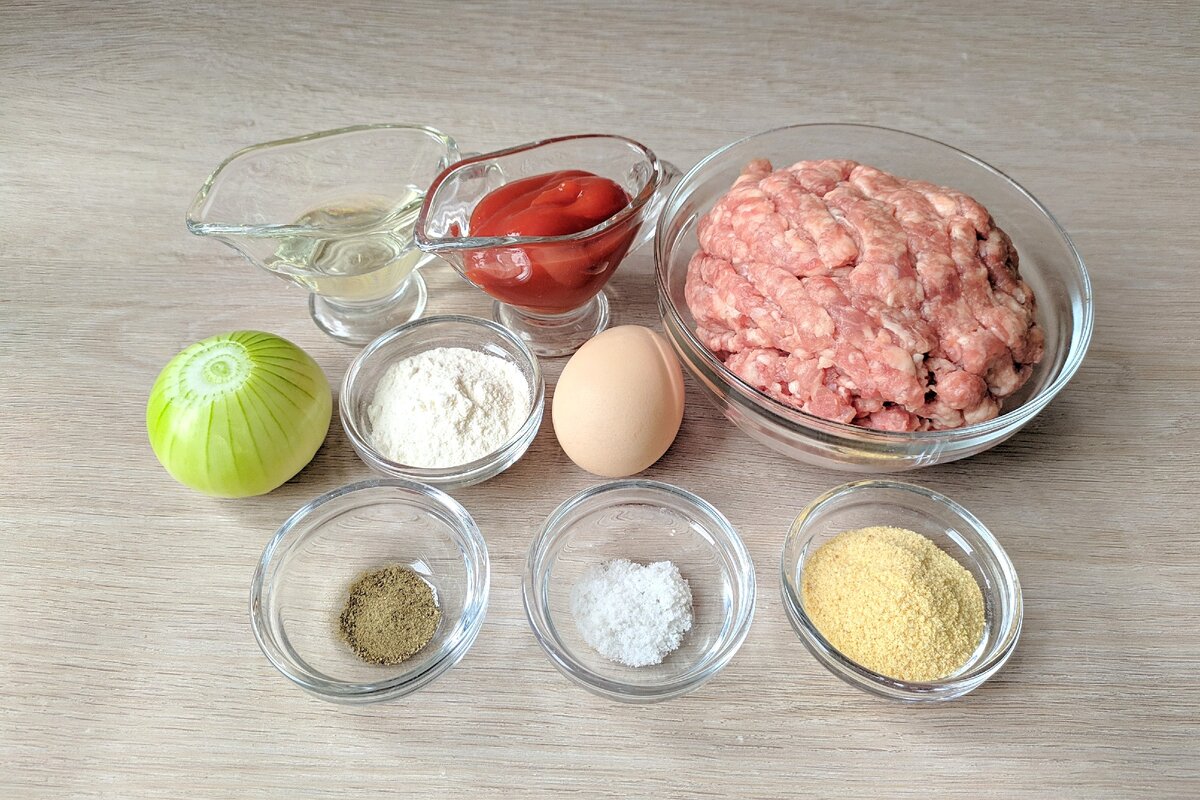 ингредиенты для приготовления котлет с подливой