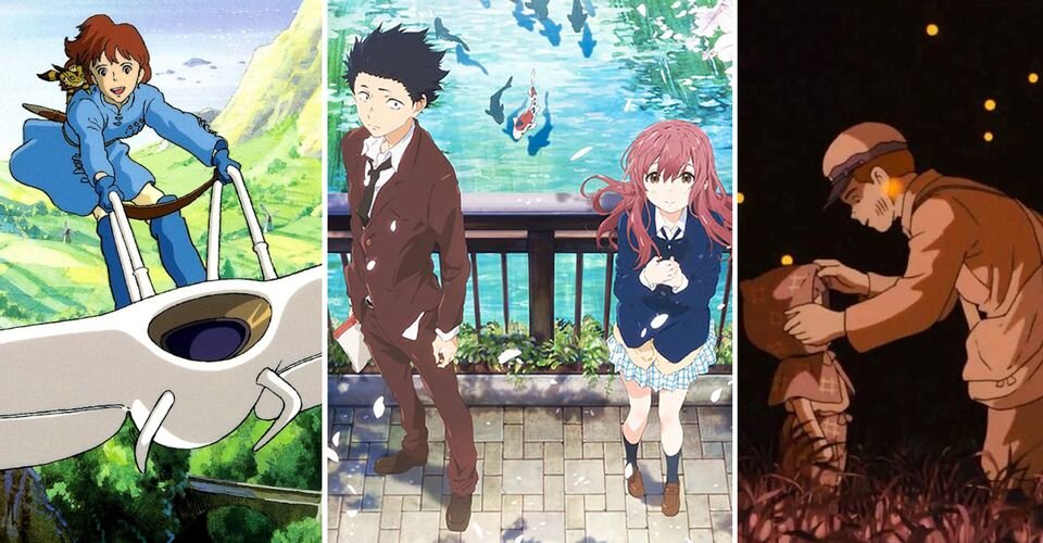 рис. 1:  Nausicaa Of The Valley Of The Wind,A Silent Voice,Grave Of The Fireflies.