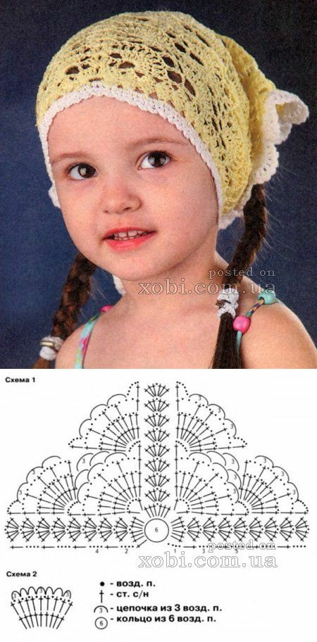 А этот вариант косынки для маленьких модниц. Порадуйте внучку или дочку и свяжите ее!