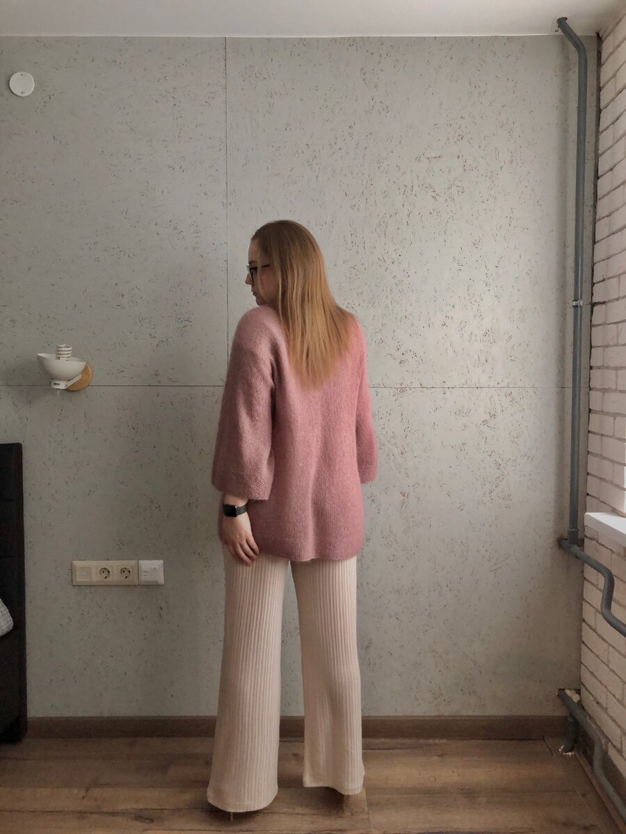 Жакет-кимоно из мохера на шелке, который я вязала для себя (размер М)