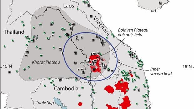 Плато Болавен, Лаос, место падения большого метеорита 790 000 лет назад - PNAS