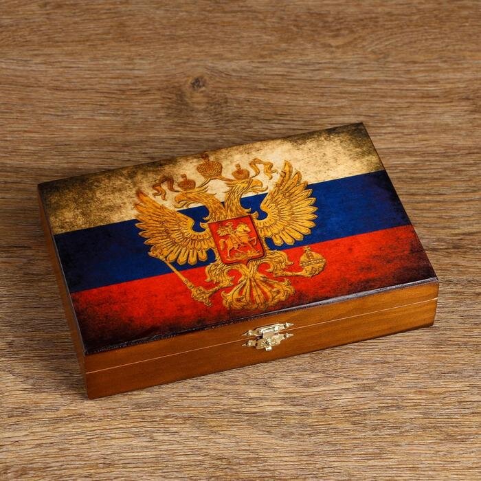 Домино в шкатулке "Россия"
