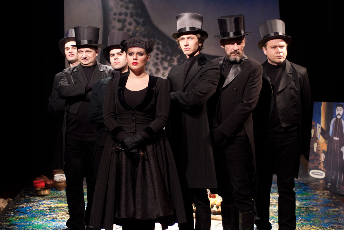 Сцена из спектакля "Пиросмани". Реж. З.Нанобашвили. Источник: http://znteatr.ru/pirosmani