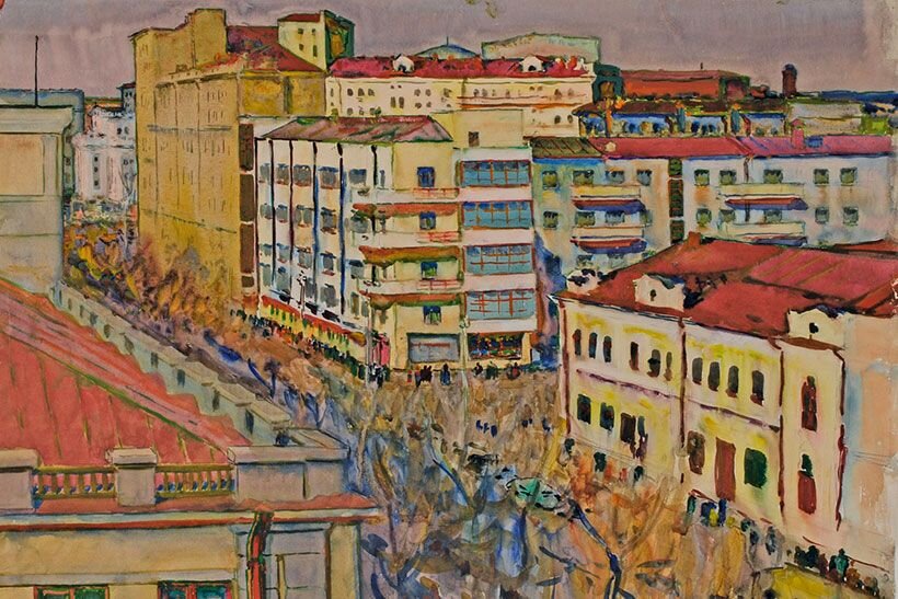 Н. Д. Грицюк. Красный проспект, 1959. НГХМ