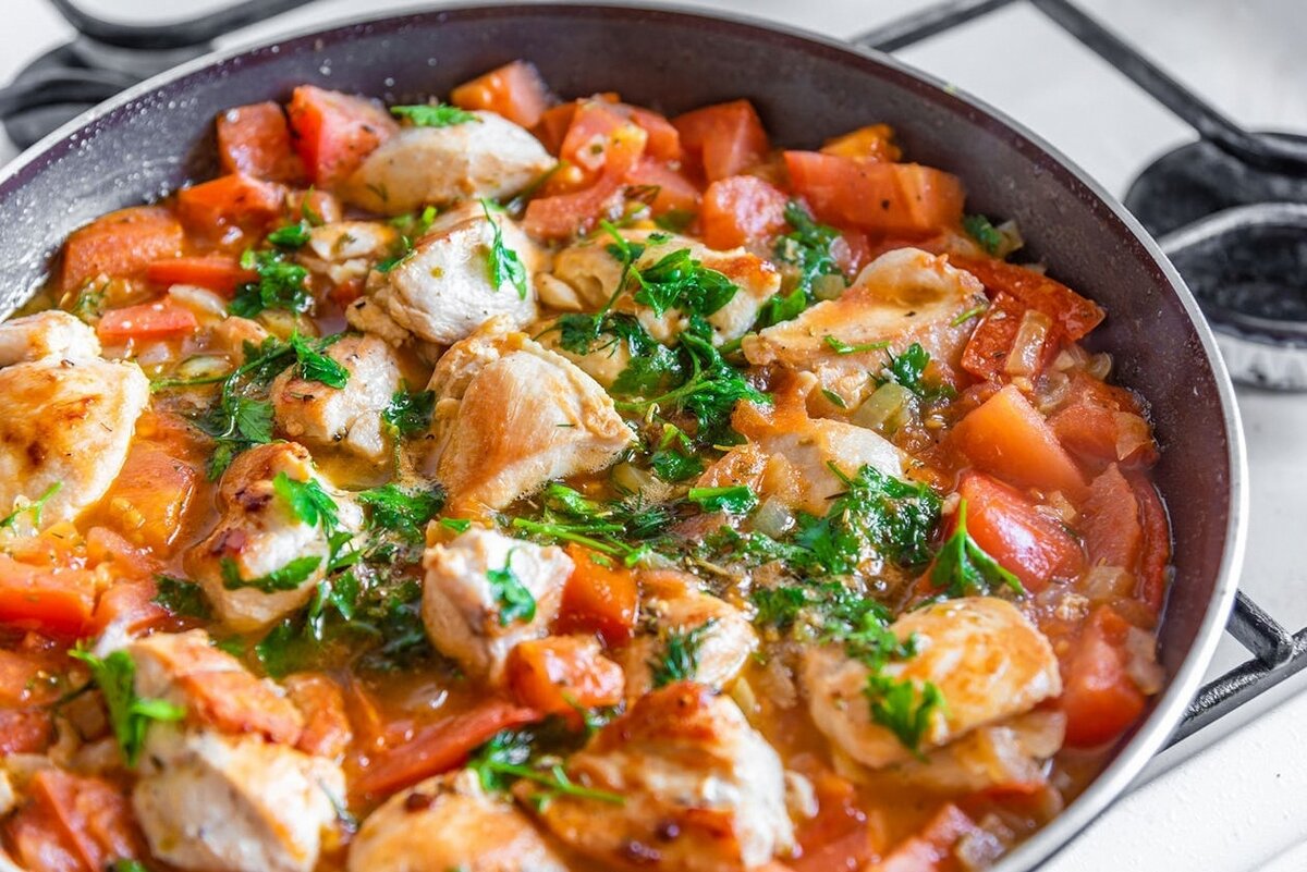 Овощное рагу с курицей