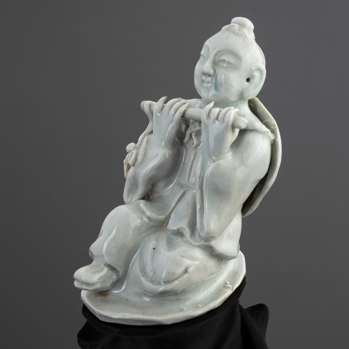 Статуэтка “Хань Сян-цзы”, “селадоновый фарфор” (фарфор, глазурь). Китай, 1940-1960 гг.. Из коллекции галереи “Однажды”