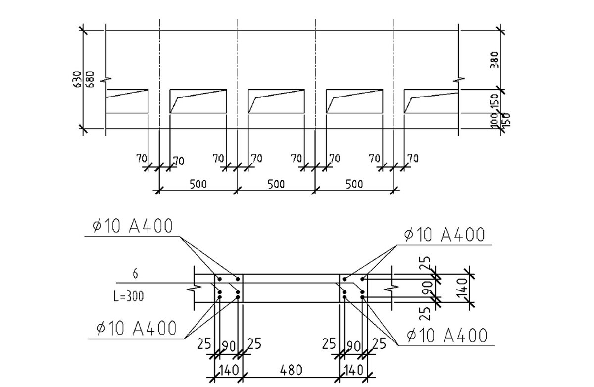 Схема к определению ширины грузовой площади и ширины поперечного сечения консоли керамзитобетонного пояса. Схема к определению размеров поперечного сечения и армирования консоли керамзитобетонного пояса.