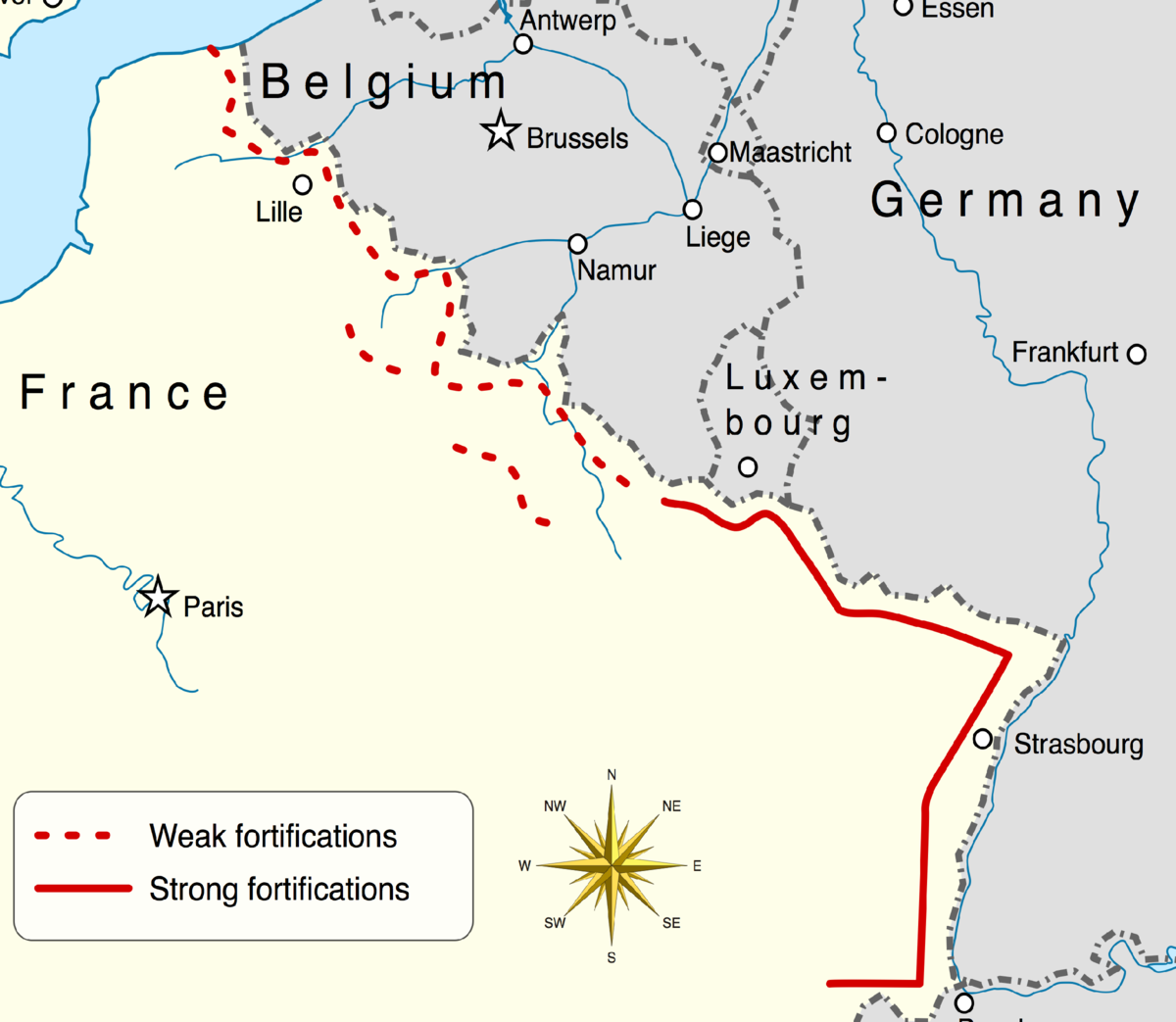 Схема Линии Мажино.