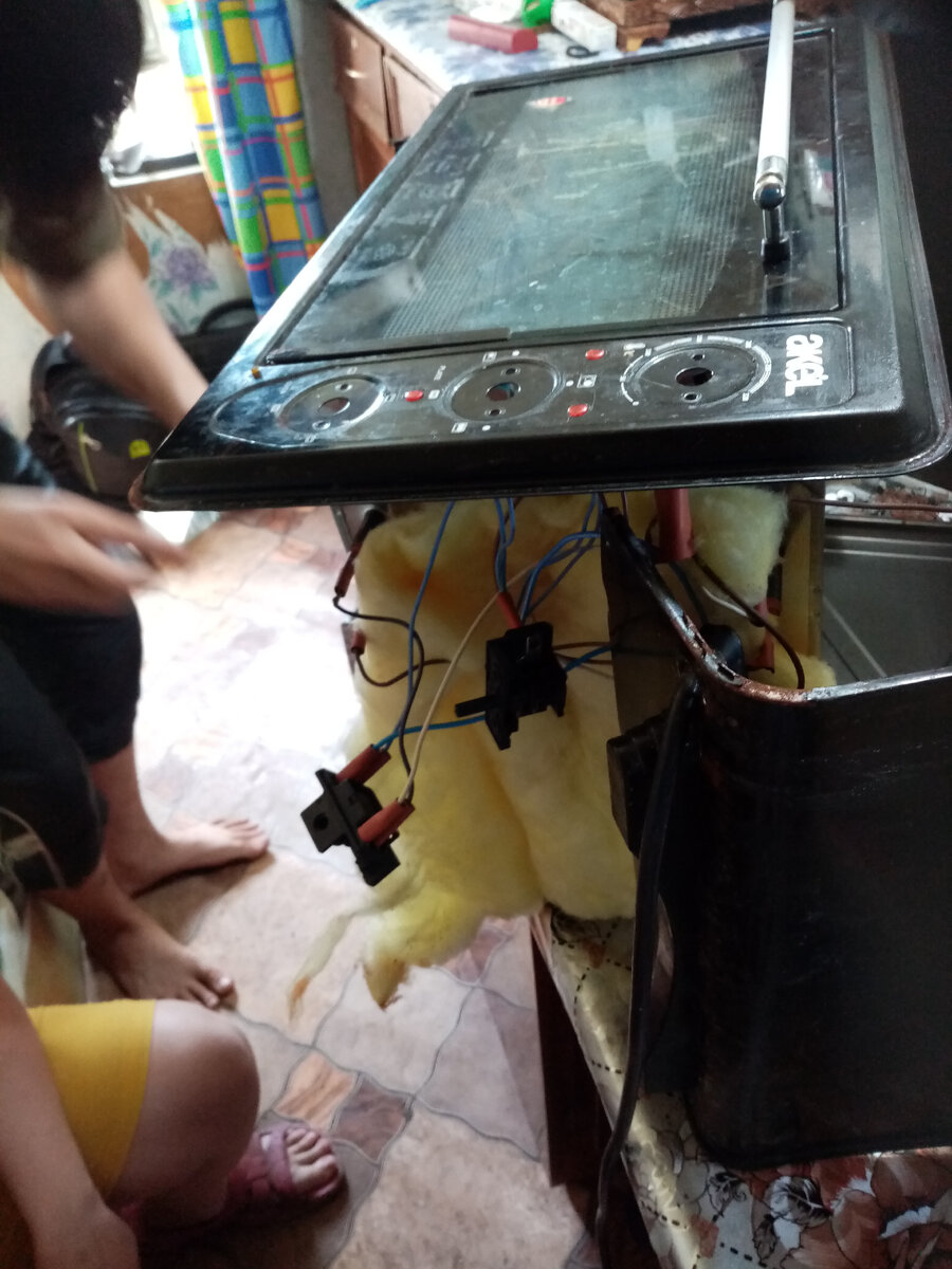 Момент сборки печи