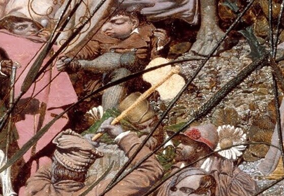 Топор то ли не дорисован, то ли деревянный - разбить таким орех невозможно. А дальше мы можем только предполагать, что имел в виду Дадд.