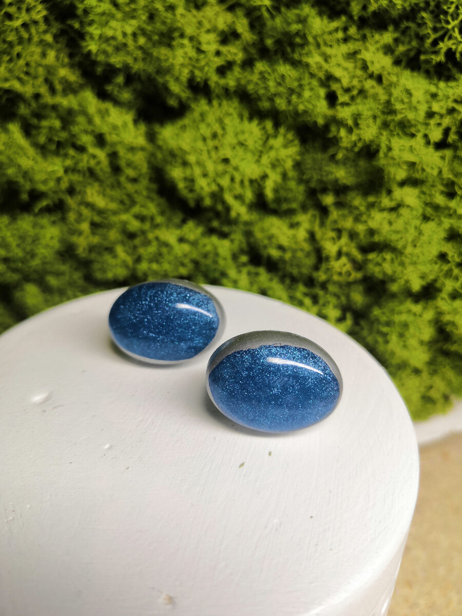 Серьги-клипсы "Срез камня" 