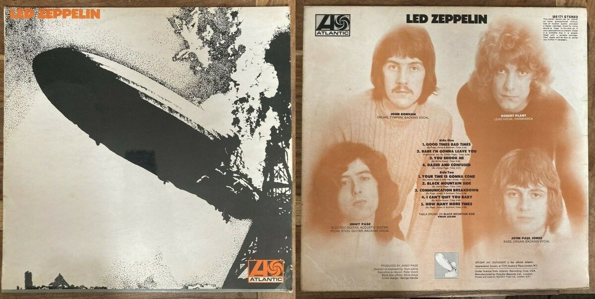 Один из последующих выпусков Led Zeppelin, 1969 г. с оранжевым названием альбома и лейбла