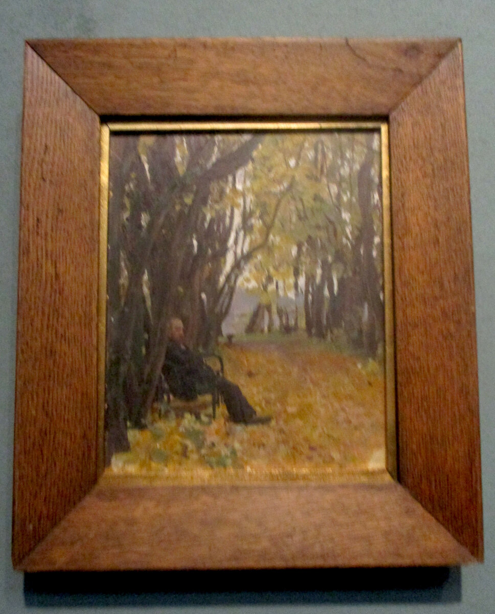 В.Серов. Владимир Дмитриевич Дервиз на скамье. 1892-1893. Этюд, картон, масло. Государственная Третьяковская галерея