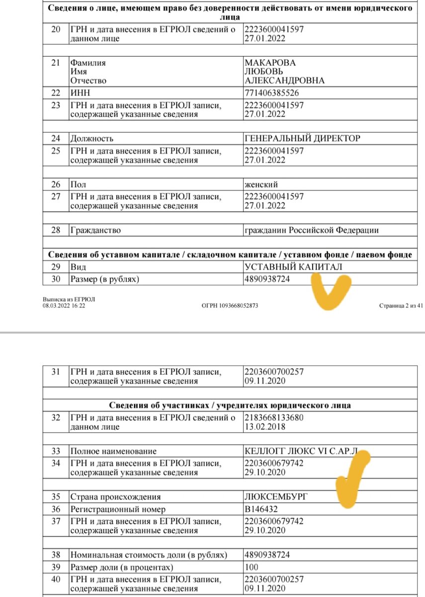 Бизнес по производству печенья принадлежит юридическому лицу из Люксембург 