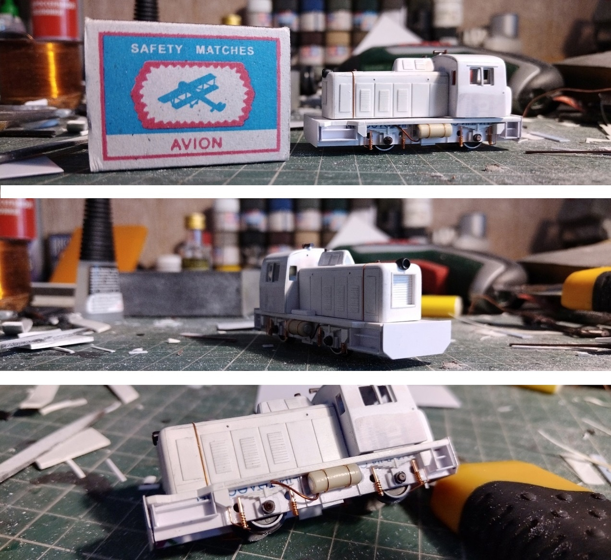 Модель тепловоза ТГК2 в процессе изготовления