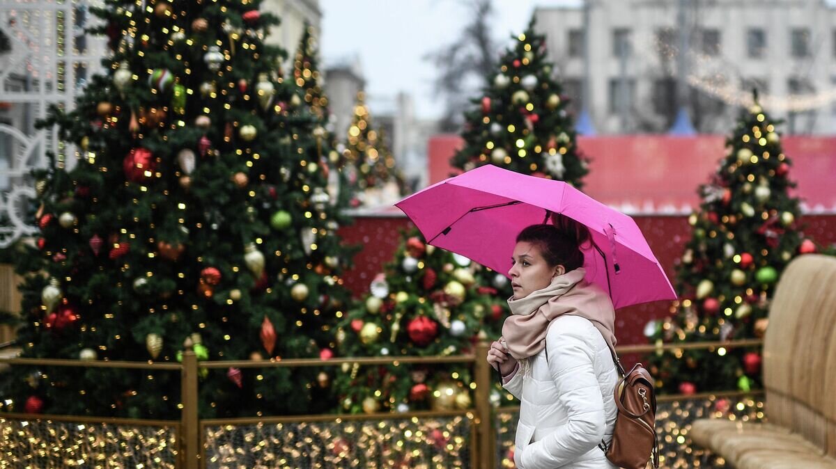    Девушка идет под зонтом по улице Москвы© РИА Новости / Владимир Астапкович