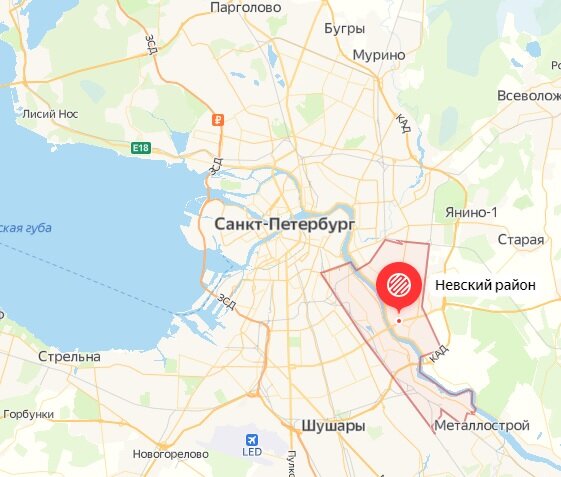 Невский район отмечен на "Яндекс.Картах"