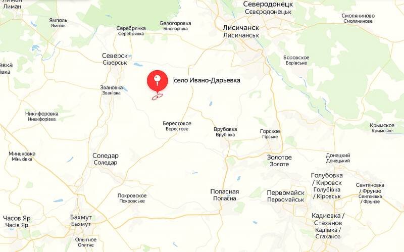 Бахмут карта украины с городами