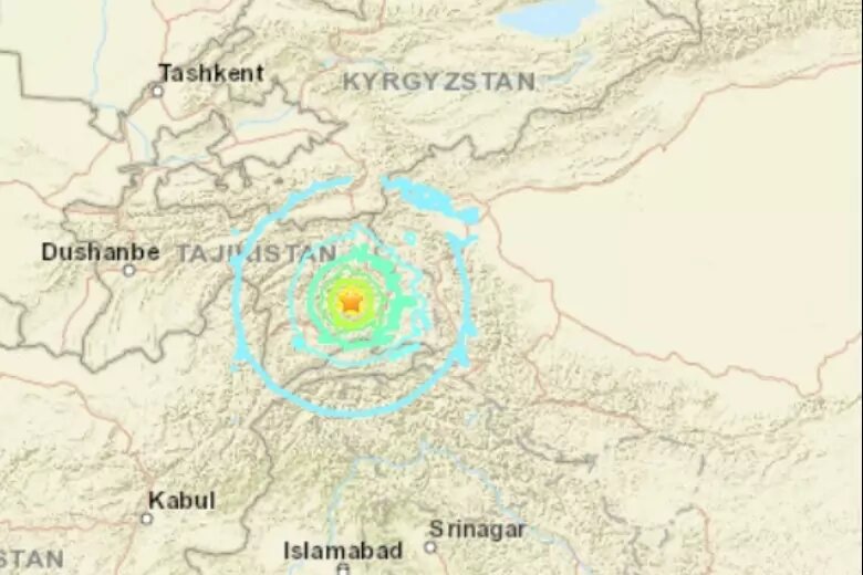 землетрясение таджикистана сколько баллов