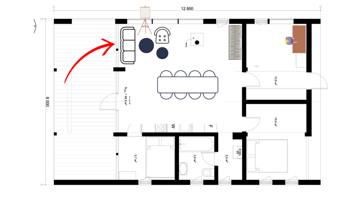 Дилемма: куда лучше поставить диван | Елена Володина | Дзен