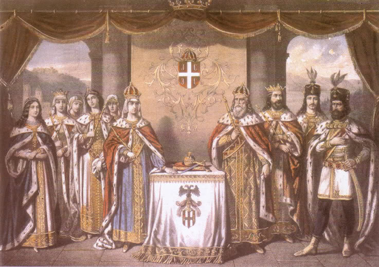 Семья Лазаря Хребеляновича. Оливера - крайняя слева. 