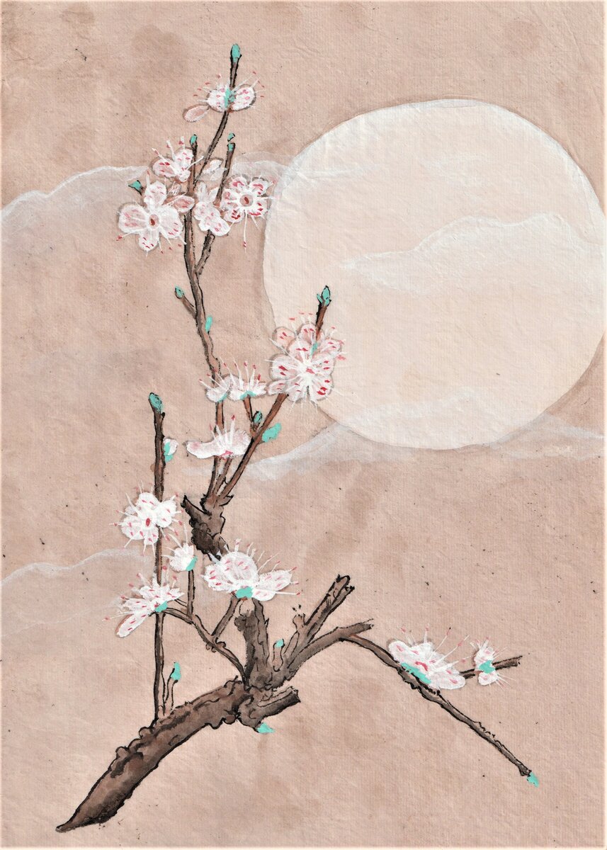                                              ветка под луной