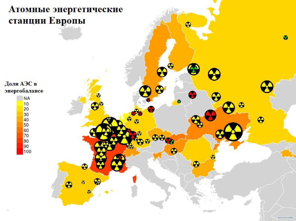 Атомные электростанции карта