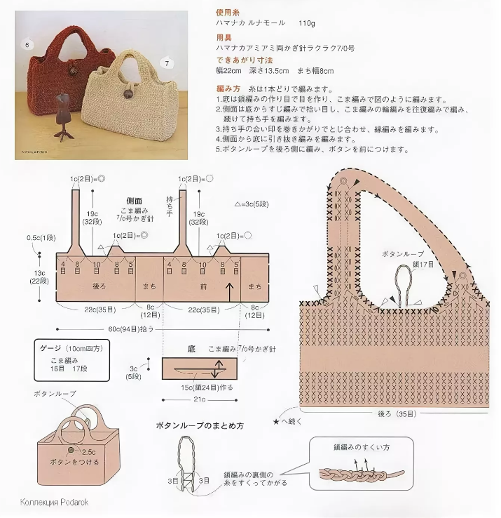 Вязаные сумки из рафии крючком схемы и описание
