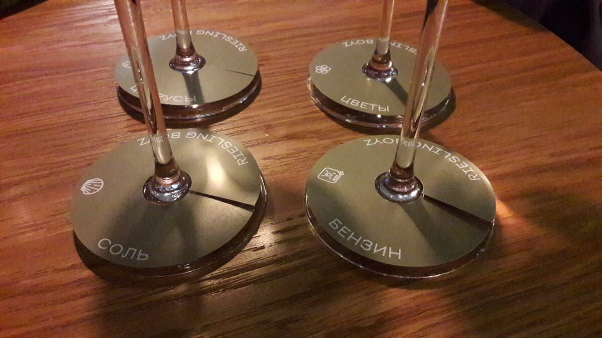 Сет из 4 бокалов разных Рислингов