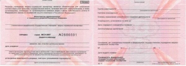Бланк справки об инвалидности