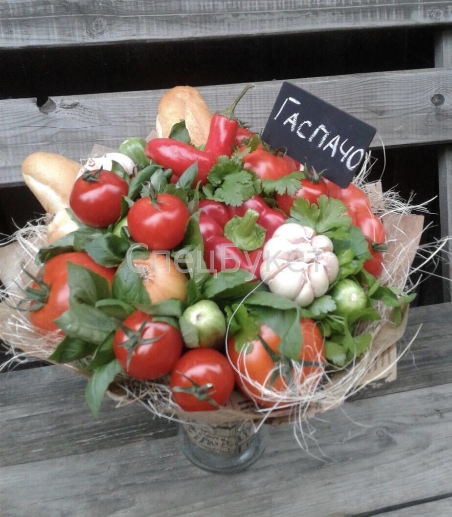 Букет - рецепт из овощей "Гаспачо" для ароматного итальянского супчика