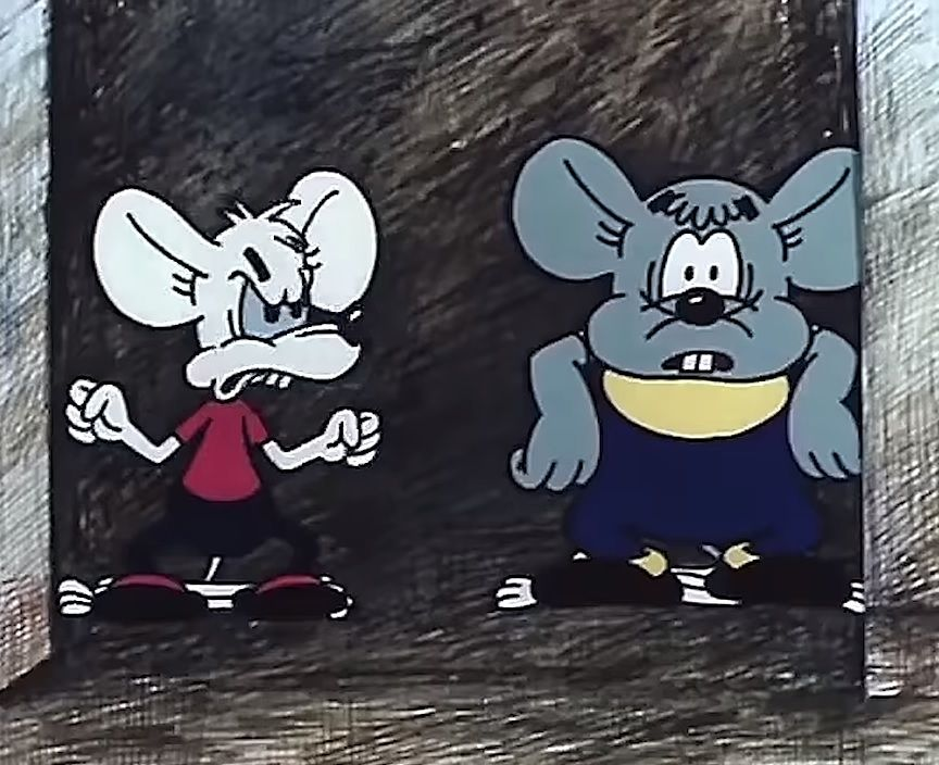 Кот из мультфильма и мыши большие фигурки