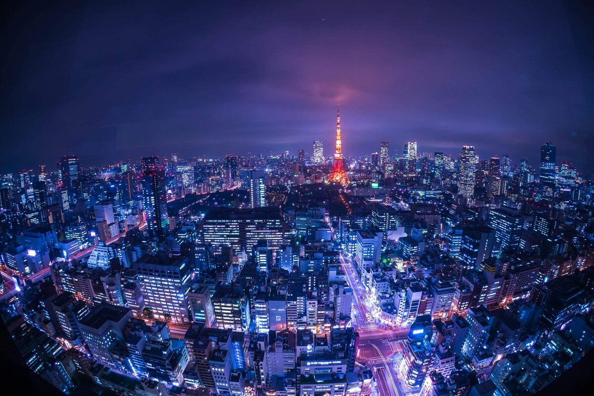 Вид на японскую столицу ночью