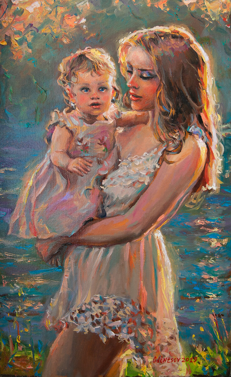 Вика и Алиса, холст, масло, 2019 г., фото автора