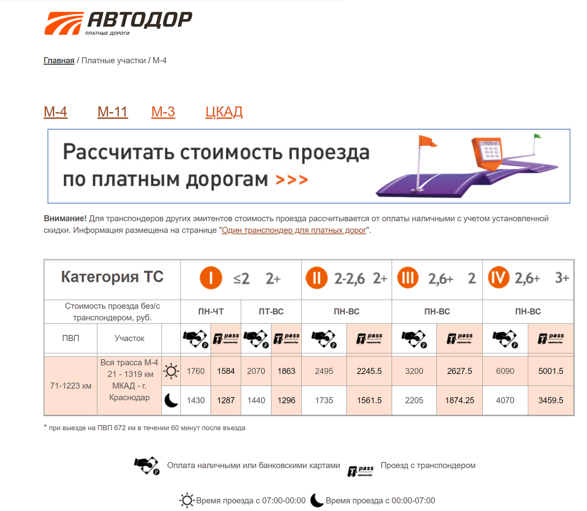 Автодор расчет стоимости маршрута. Транспондер скидка м4 Дон. Транспондер для платных дорог м4. Скидка по транспондеру. Автодор тарифы.