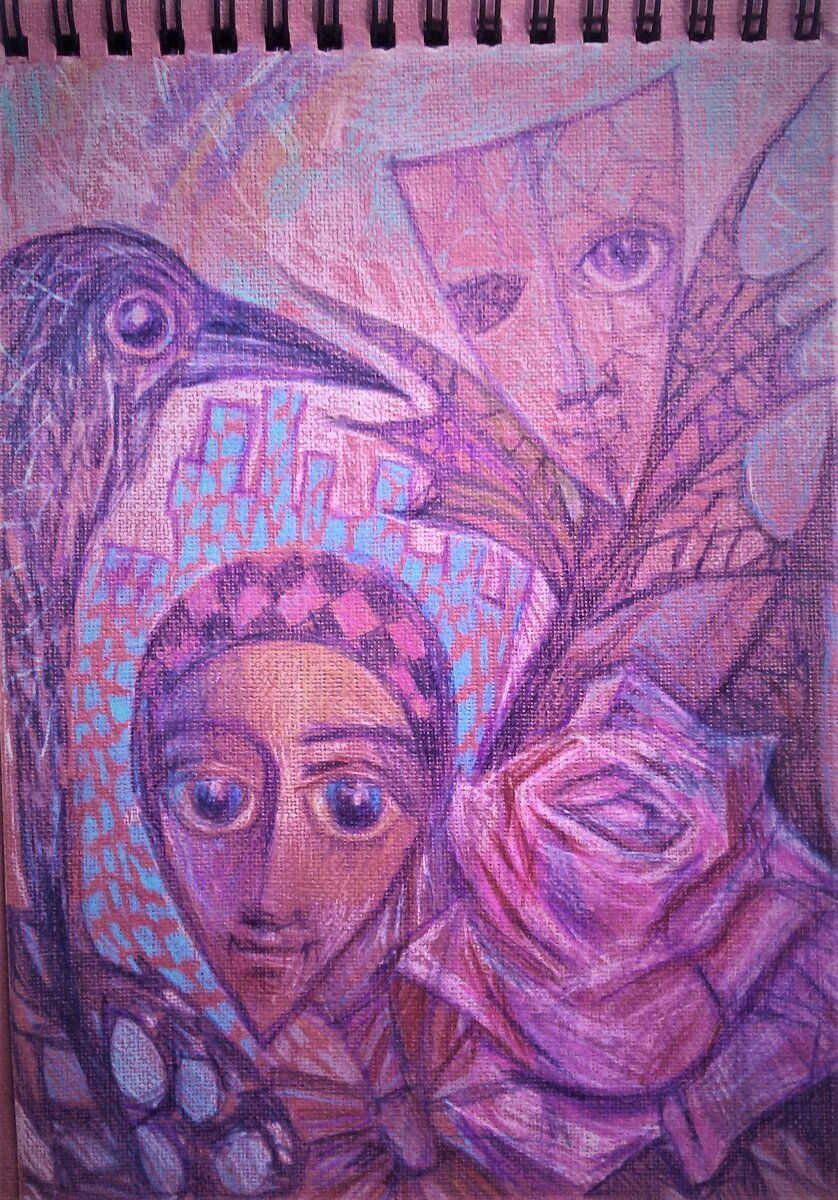 Яркие люди-арлекины. Просто рисунок (автора)